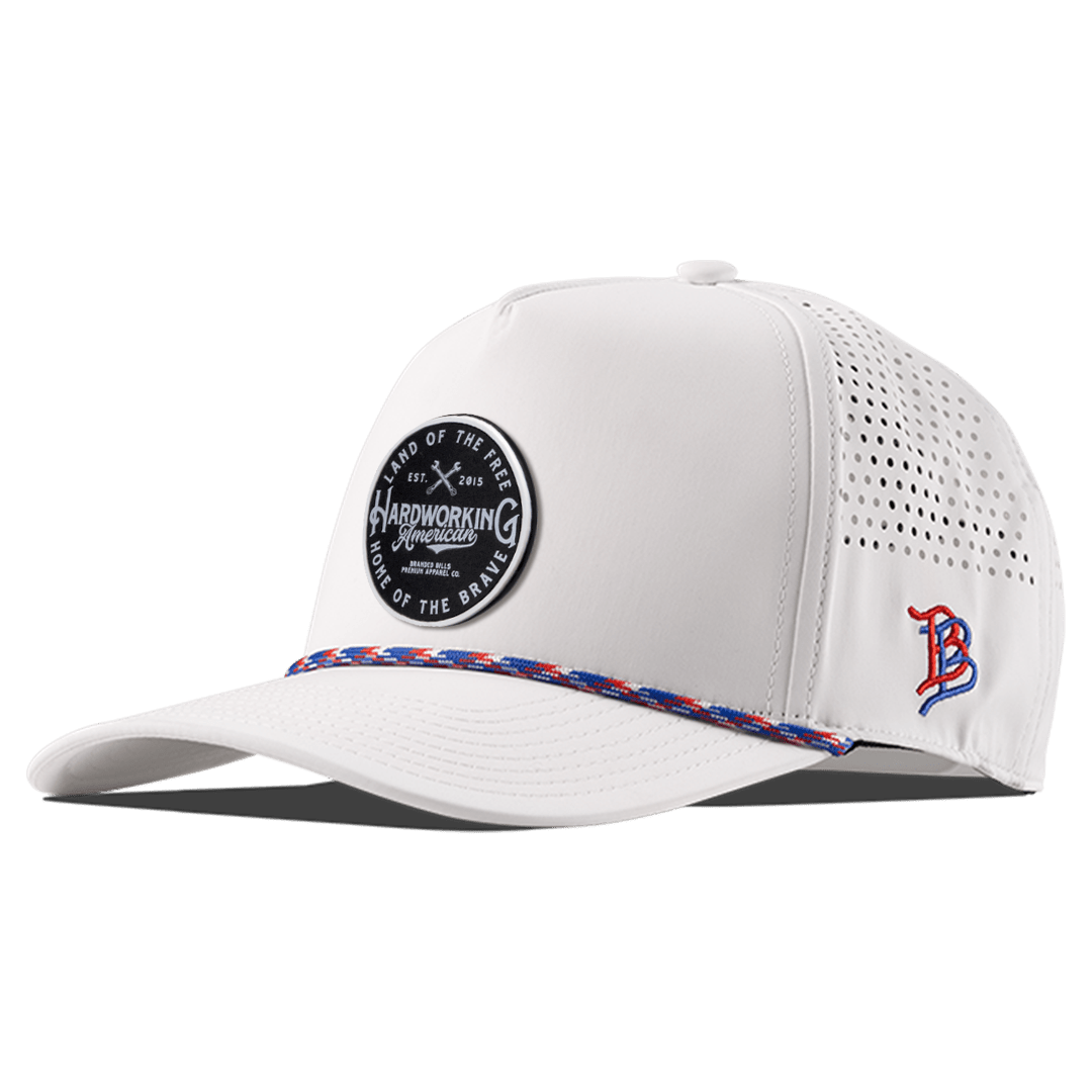 Hardworking PVC Curved 5 Panel Performance Front White/RWB