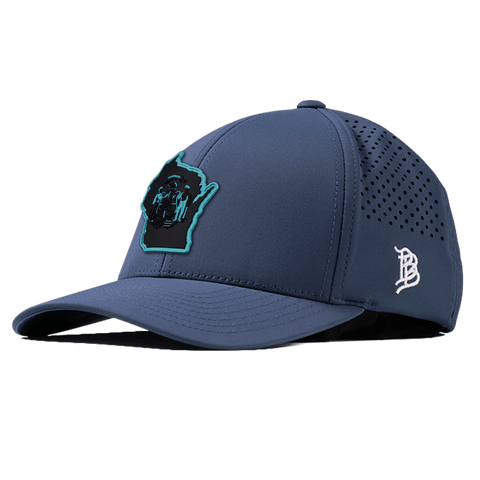 Wisconsin Turquoise Curved Performance Front Navy