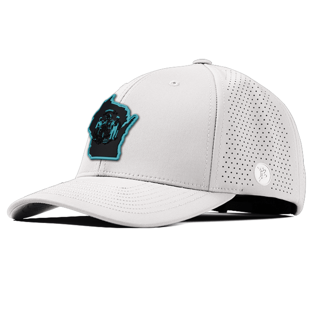 Wisconsin Turquoise Elite Curved Front White
