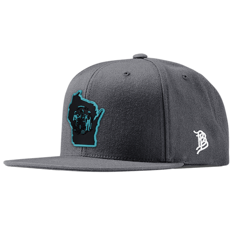 Wisconsin Turquoise Classic Snapback Front Charcoal