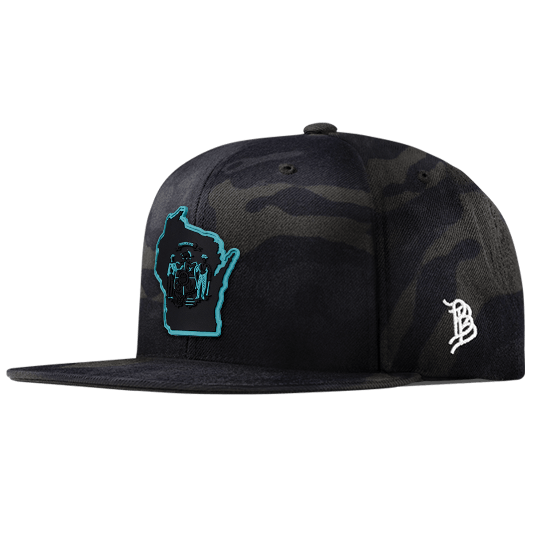Wisconsin Turquoise Classic Snapback Front Multicam