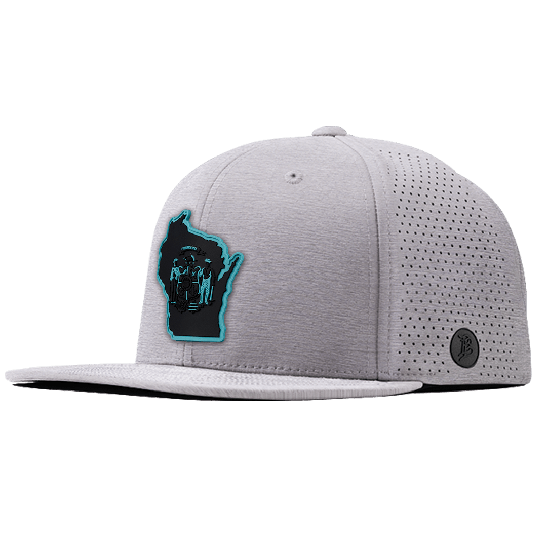 Wisconsin Turquoise Elite Classic Front Heather Gray