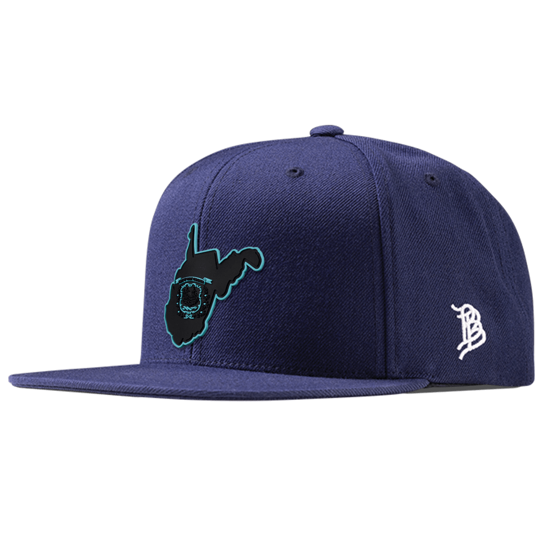 West Virginia Turquoise Classic Snapback Front Navy