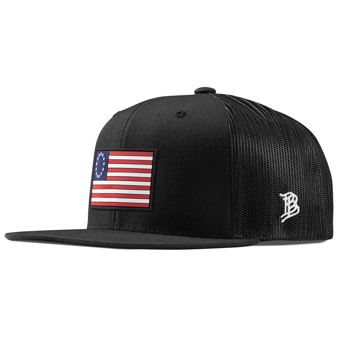 1776 PVC Flat Trucker Black