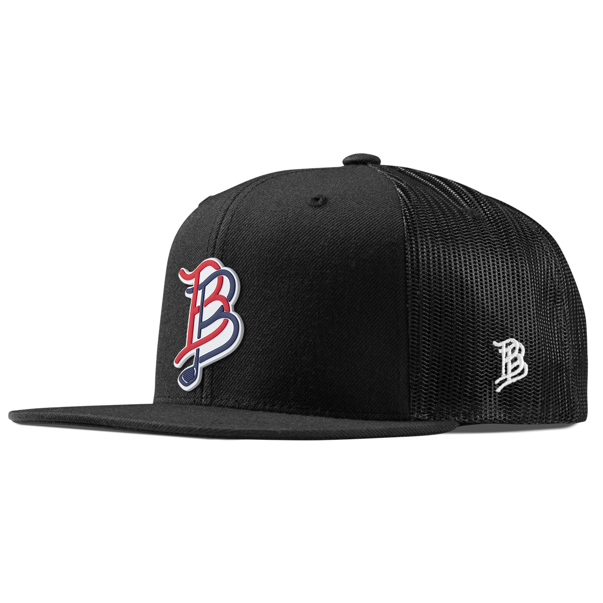 BB Golf USA Flat Trucker Black