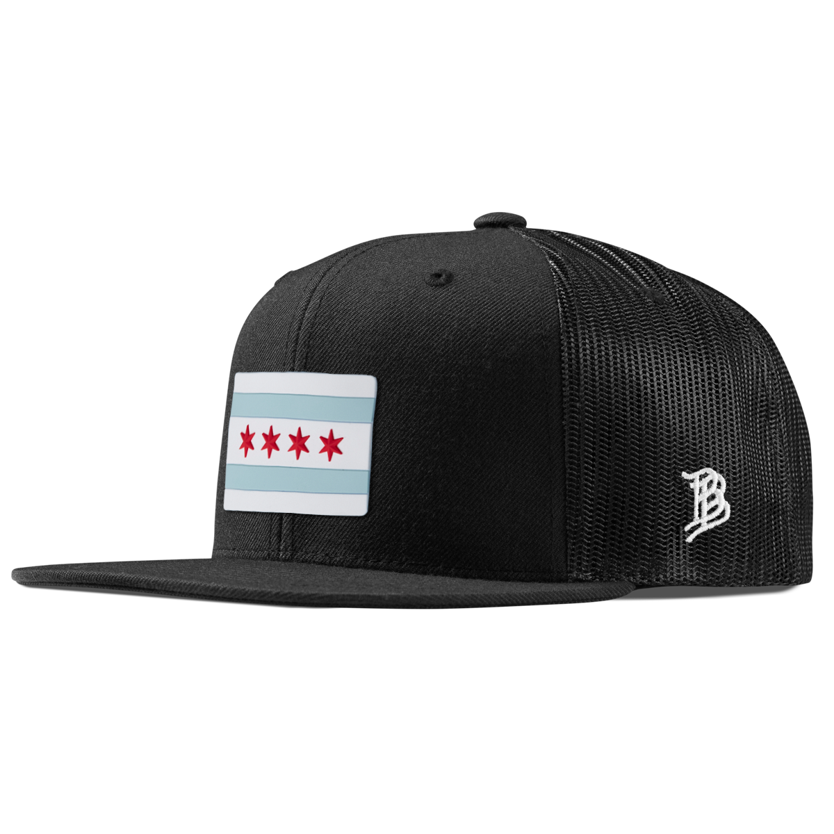 Chicago Flag Flat Trucker Black
