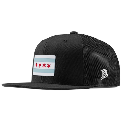 Chicago Flag Flat Trucker Black