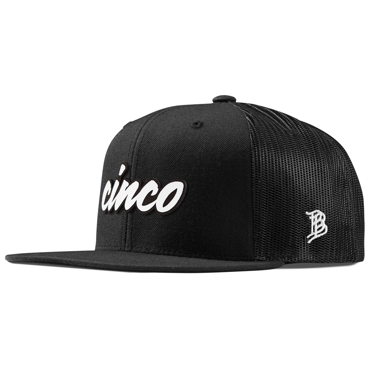 Cinco Script Flat Trucker Black