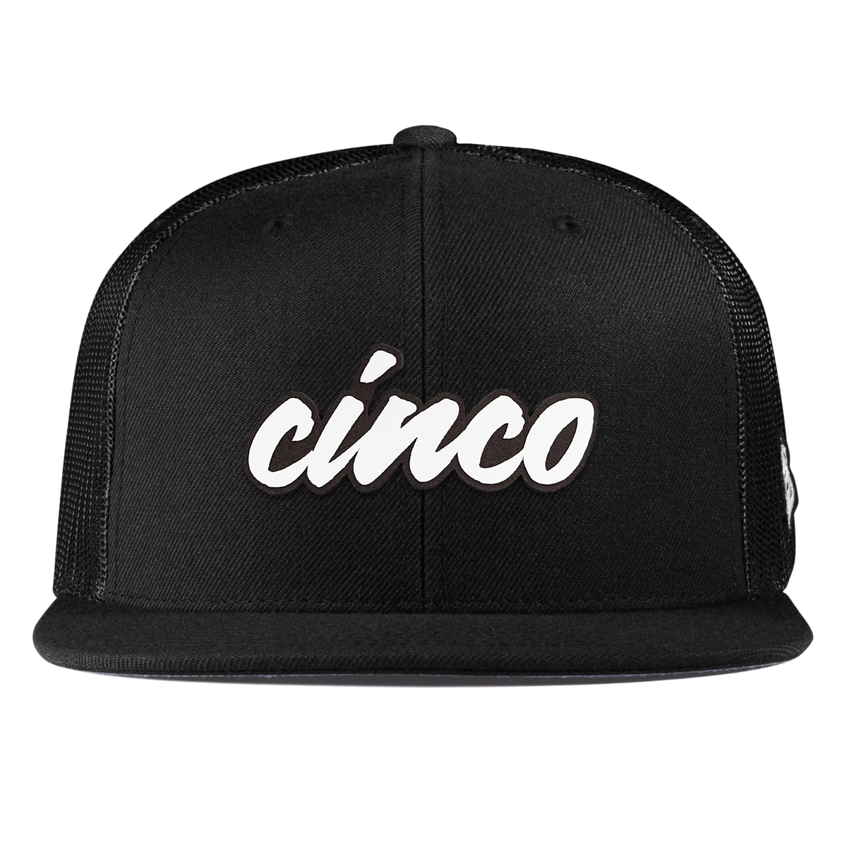 Cinco Script Flat Trucker Black