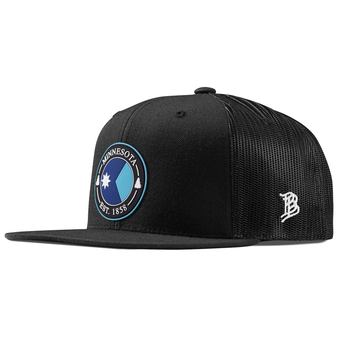 Minnesota Compass Flat Trucker Black