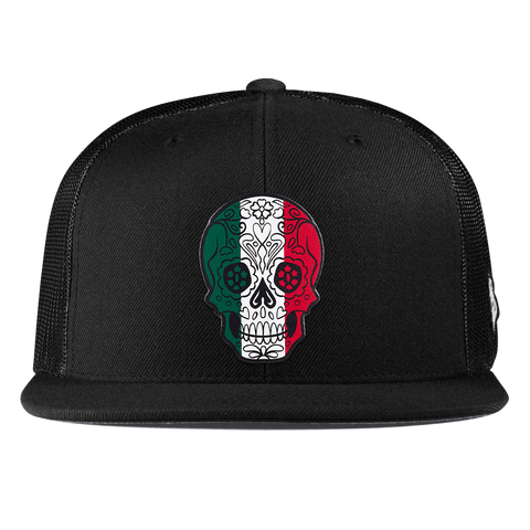 Fiesta Sugar Skull Flat Trucker Black