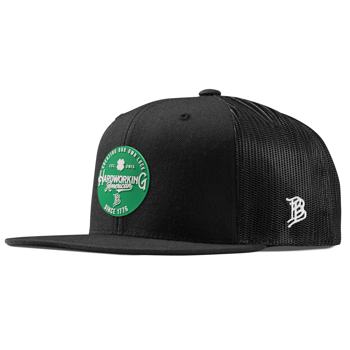 Get The Green Flat Trucker Black