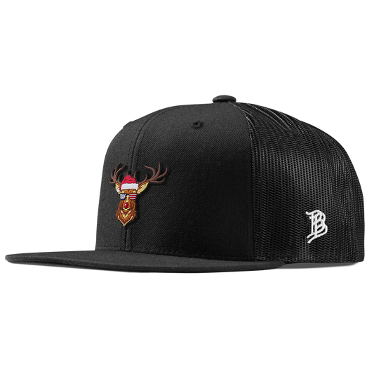 Party Reindeer Flat Trucker Black