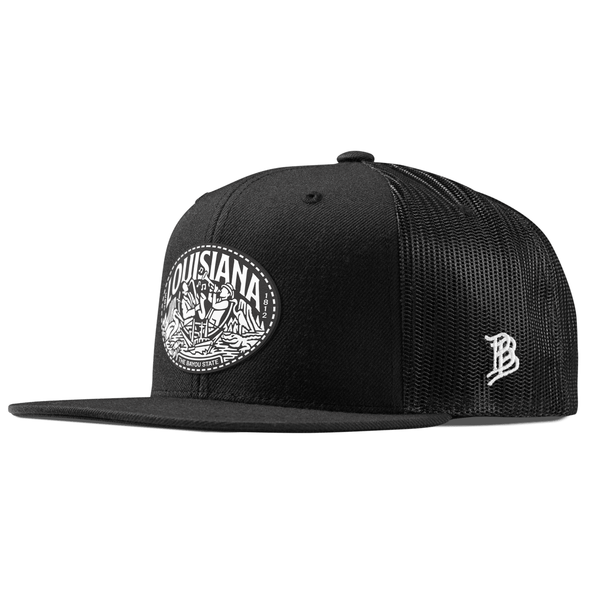 Louisiana Traveler Flat Trucker Black