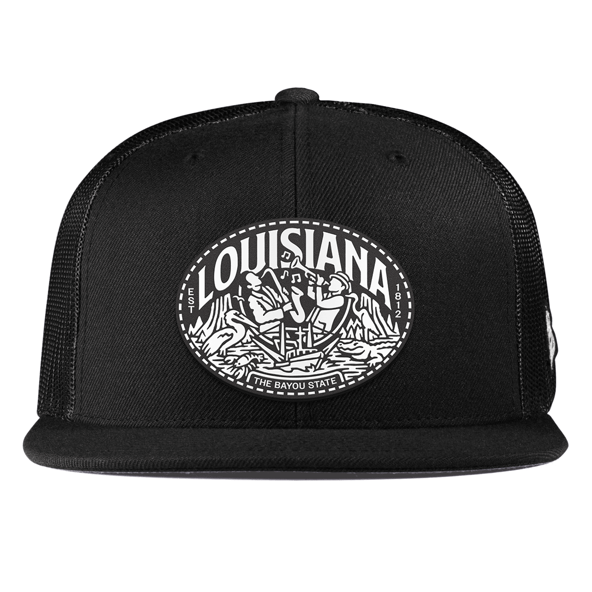 Louisiana Traveler Flat Trucker Black