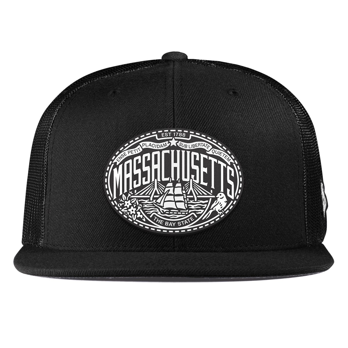 Massachusetts Traveler Flat Trucker Black