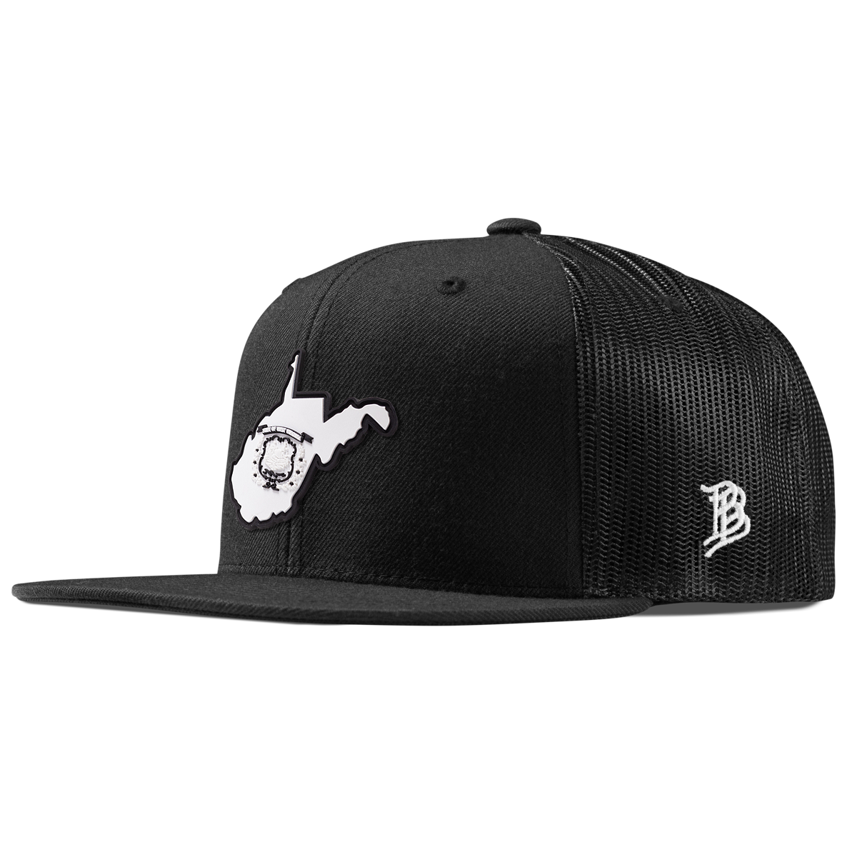 West Virginia Moonlight Flat Trucker Black