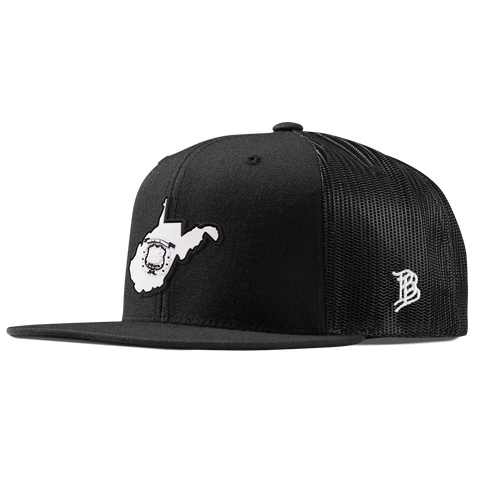 West Virginia Moonlight Flat Trucker Black