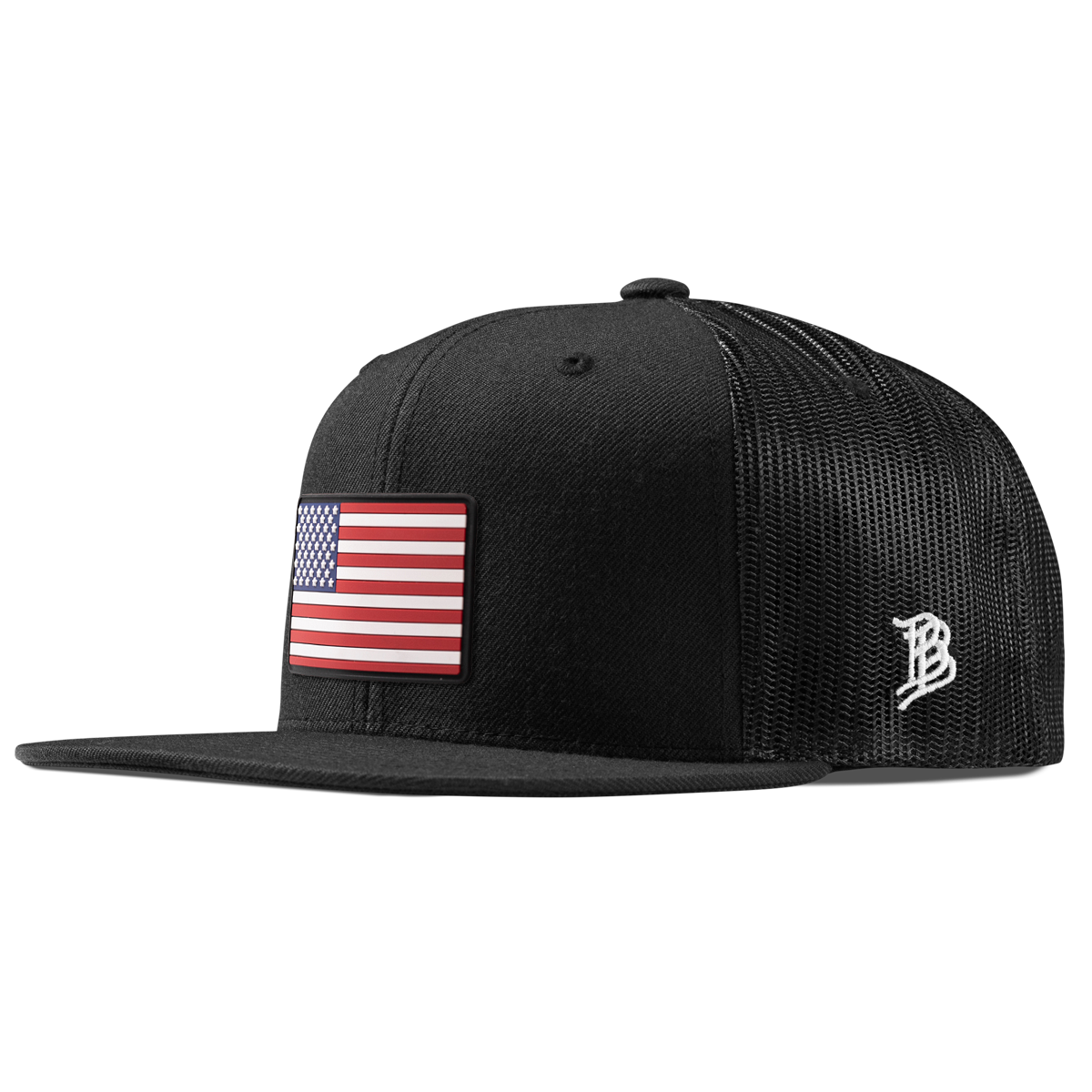 Old Glory PVC Flat Trucker Black