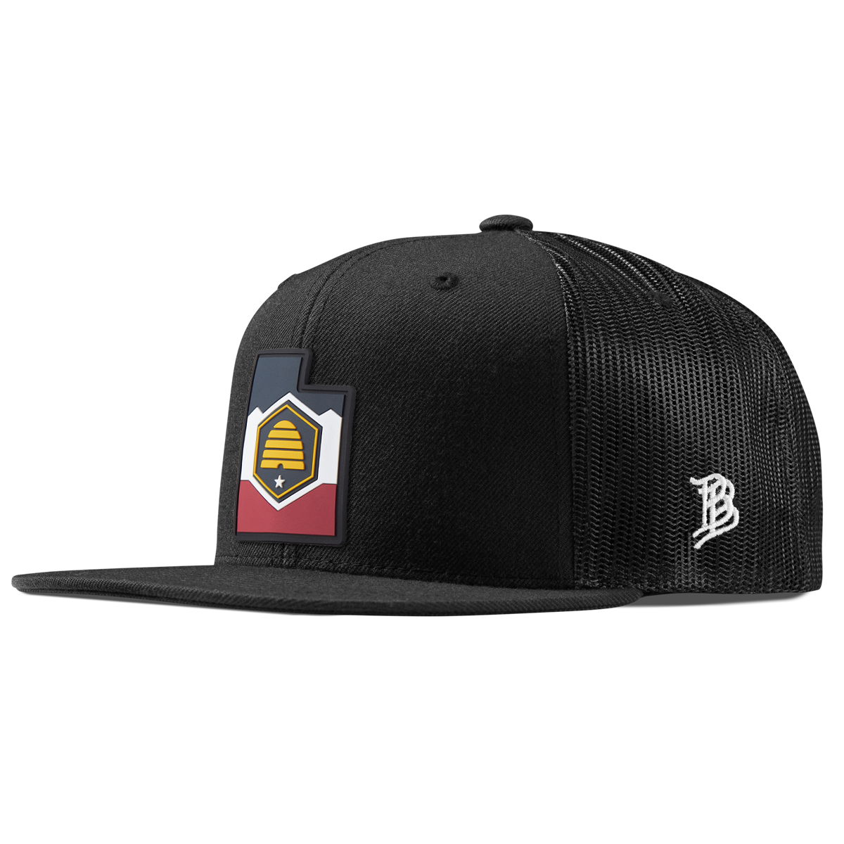 Utah 45 PVC Flat Trucker Black