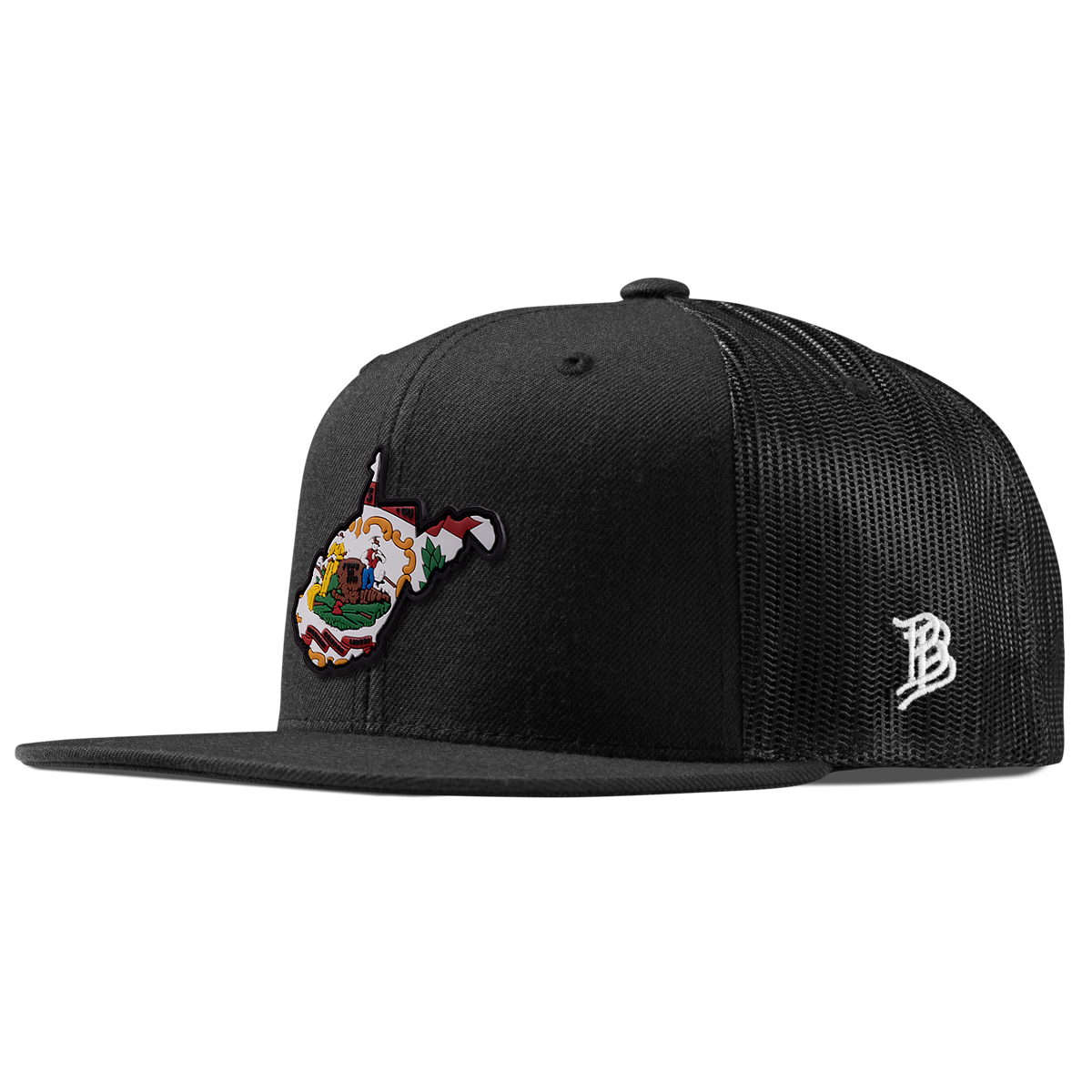 West Virginia 35 PVC Flat Trucker Black