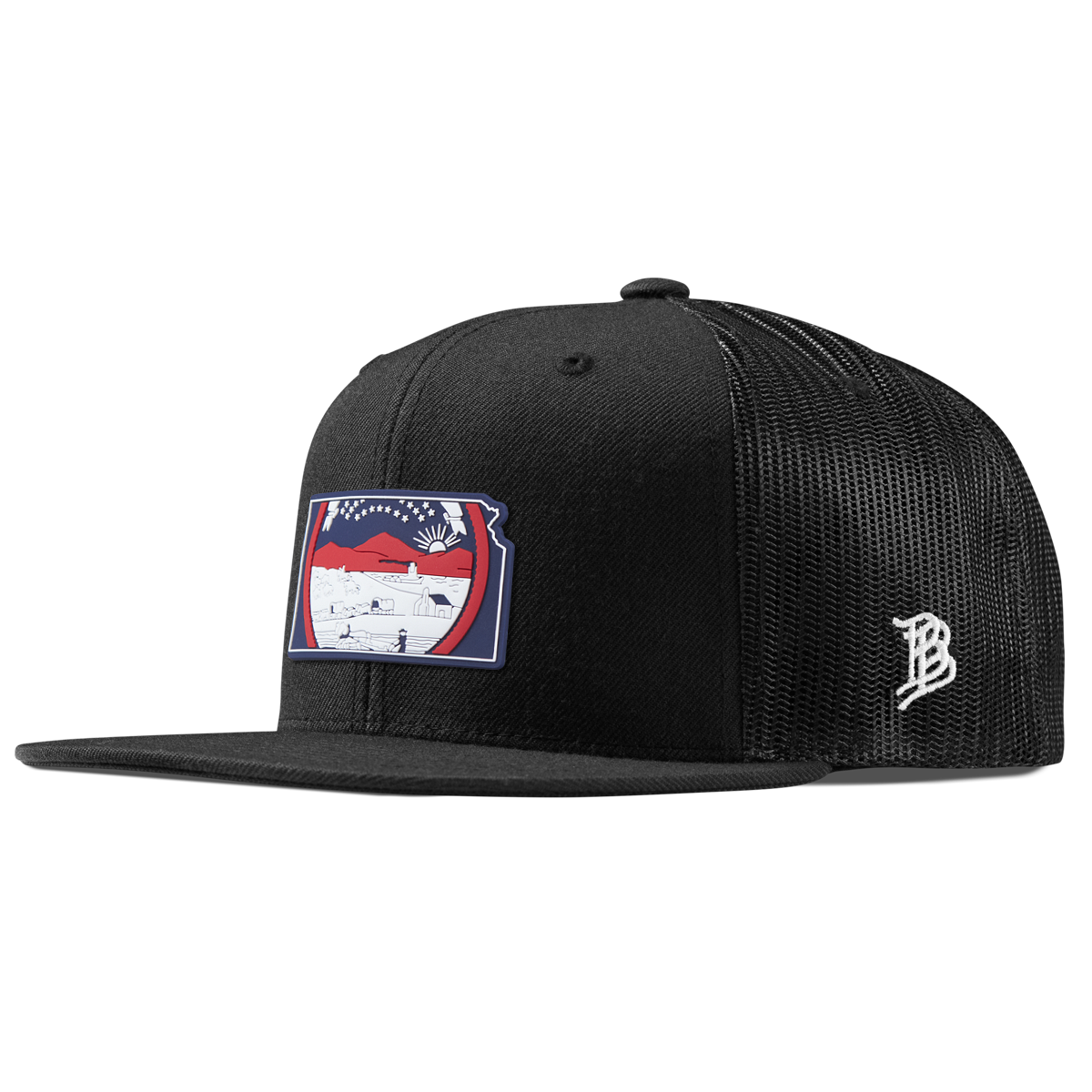 Kansas Patriot Series Flat Trucker Black