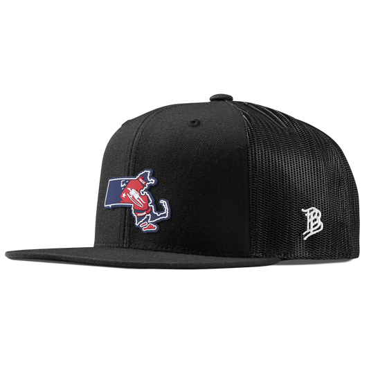 Massachusetts Patriot Series Flat Trucker Black