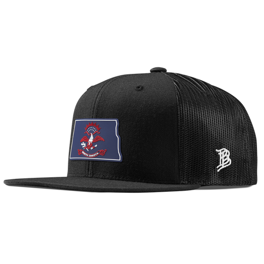 North Dakota Patriot Series Flat Trucker Black