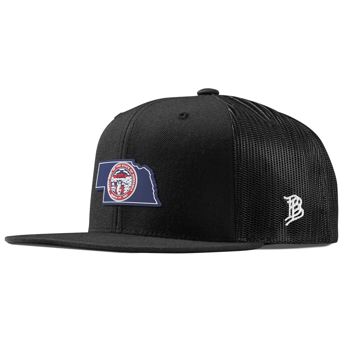Nebraska Patriot Series Flat Trucker Black