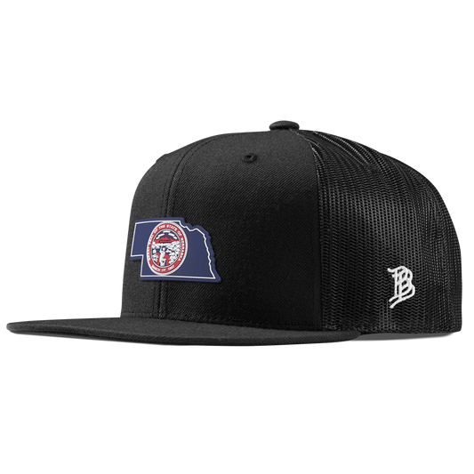 Nebraska Patriot Series Flat Trucker Black