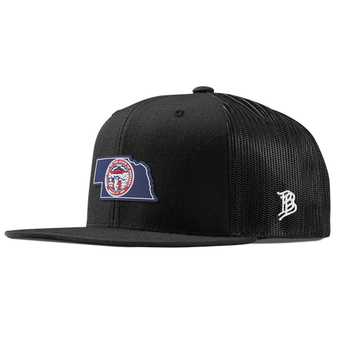 Nebraska Patriot Series Flat Trucker Black