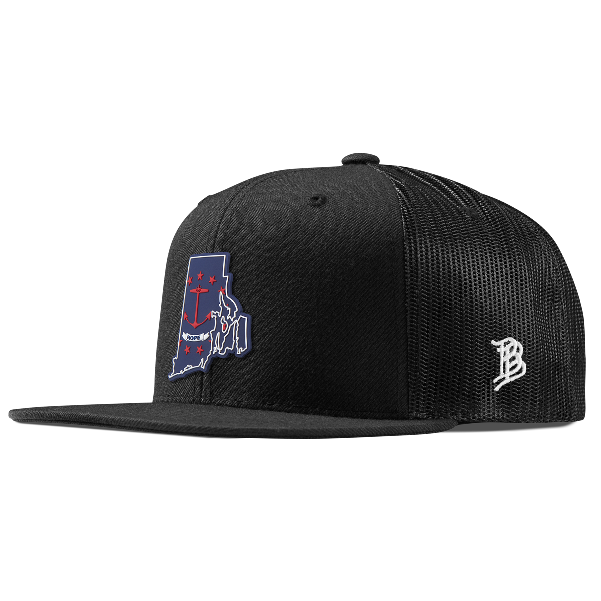Rhode Island Patriot Series Flat Trucker Black