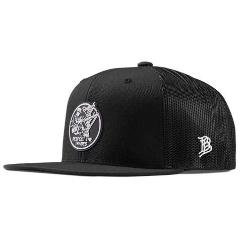 Respect The Trades Lineman Flat Trucker Black