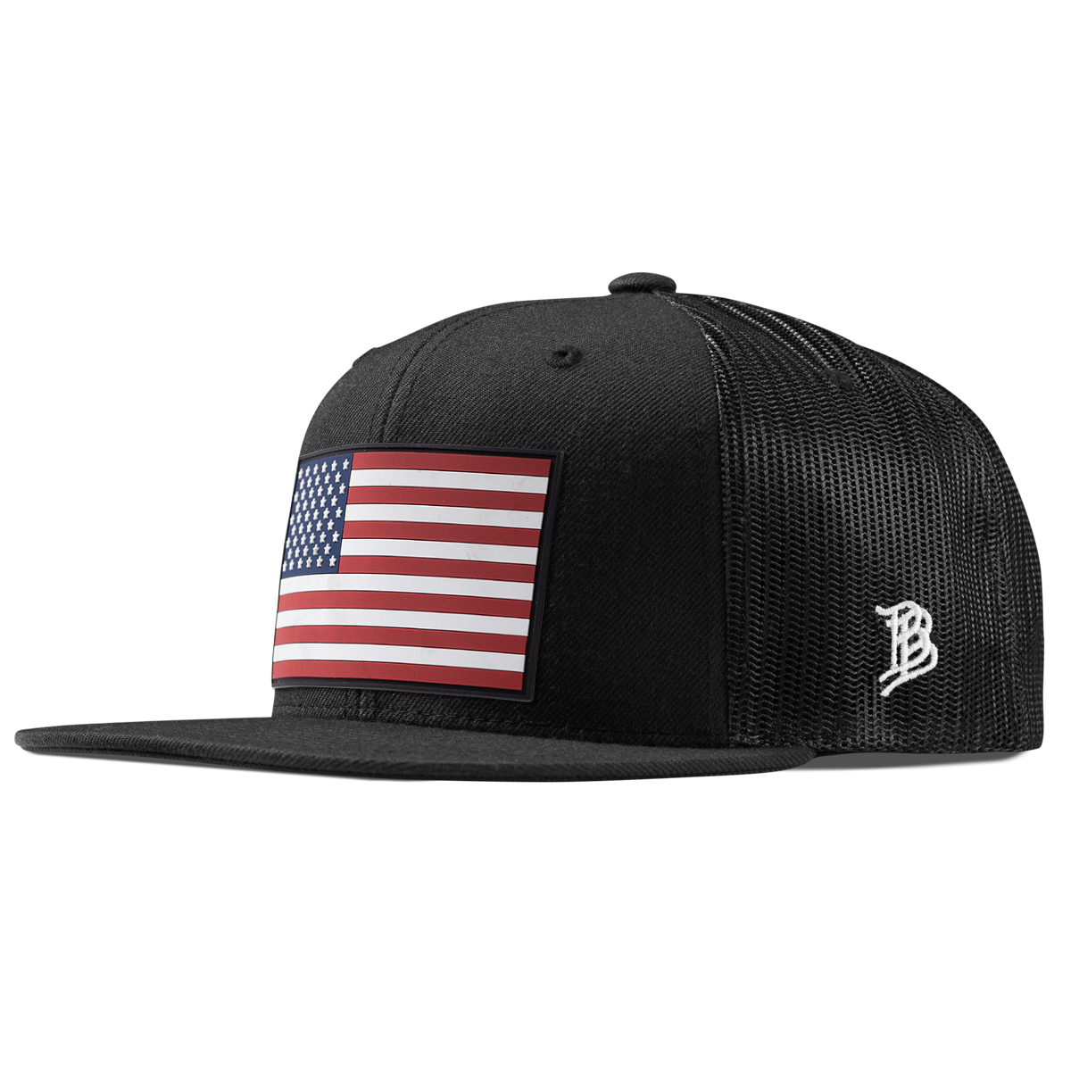Salute PVC Flat Trucker Black