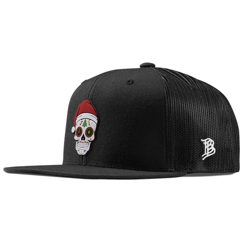 Santa Skull PVC Flat Trucker Black