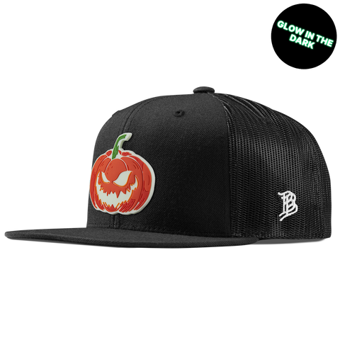Jack-O-Lantern Glow Flat Trucker Black
