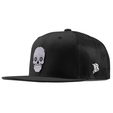 Sugar Skull PVC Flat Trucker Black