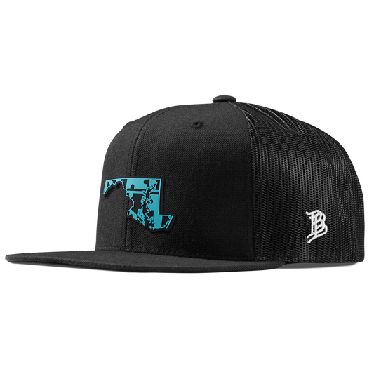 Maryland Turquoise Flat Trucker Black