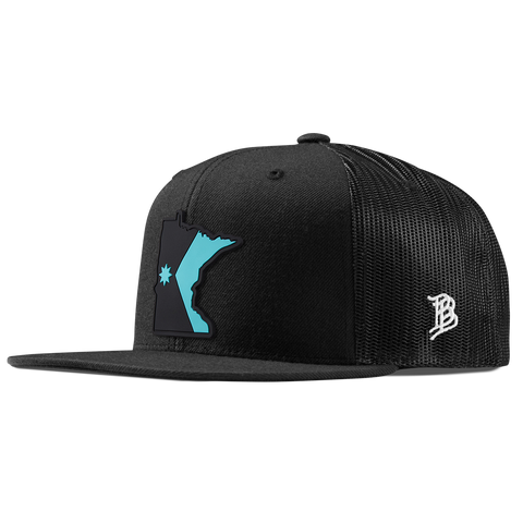 Minnesota Turquoise Flat Trucker Black