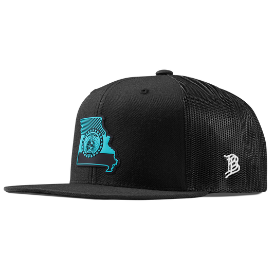Missouri Turquoise Flat Trucker Black