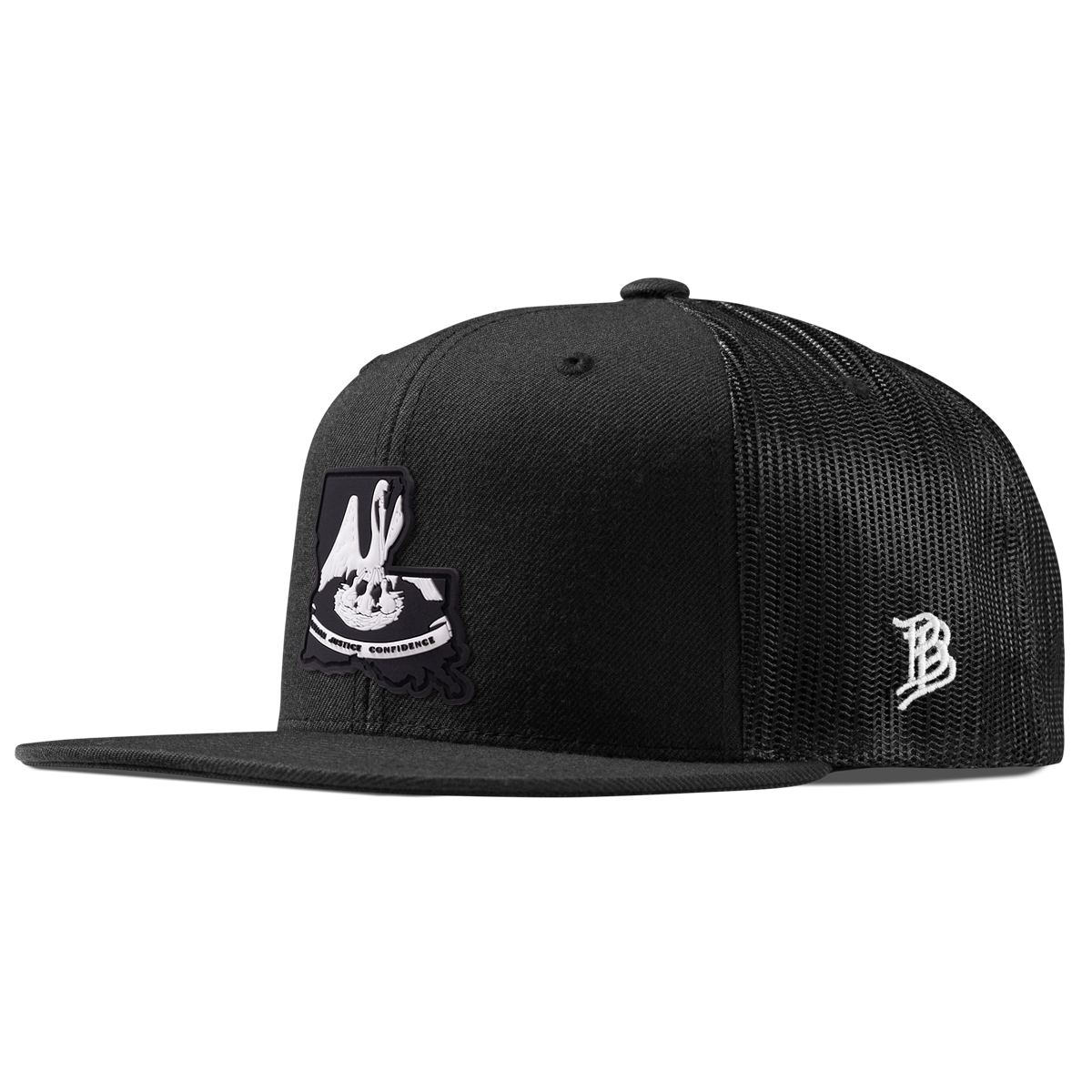 Louisiana Vintage Flat Trucker  Black