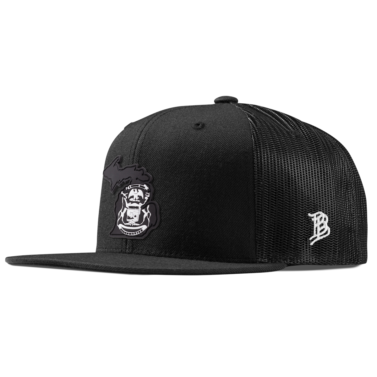 Michigan Vintage Flat Trucker  Black
