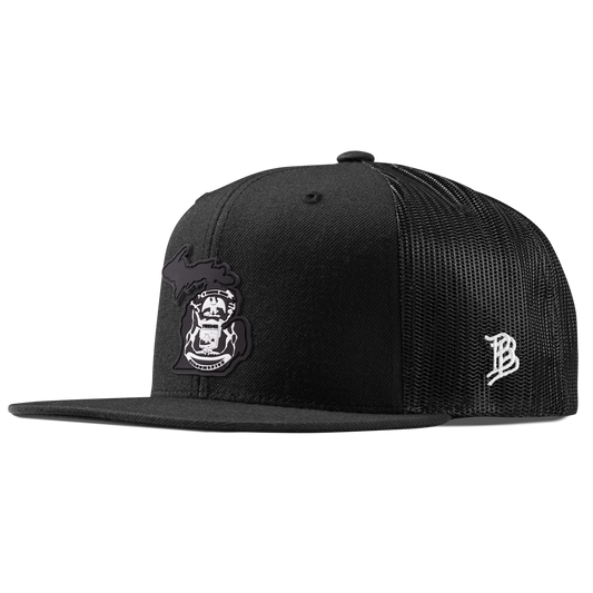 Michigan Vintage Flat Trucker  Black