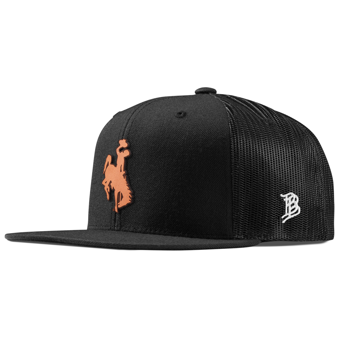 Wyoming Cowboy Flat Trucker Tan Logo