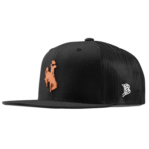 Wyoming Cowboy Flat Trucker Tan Logo