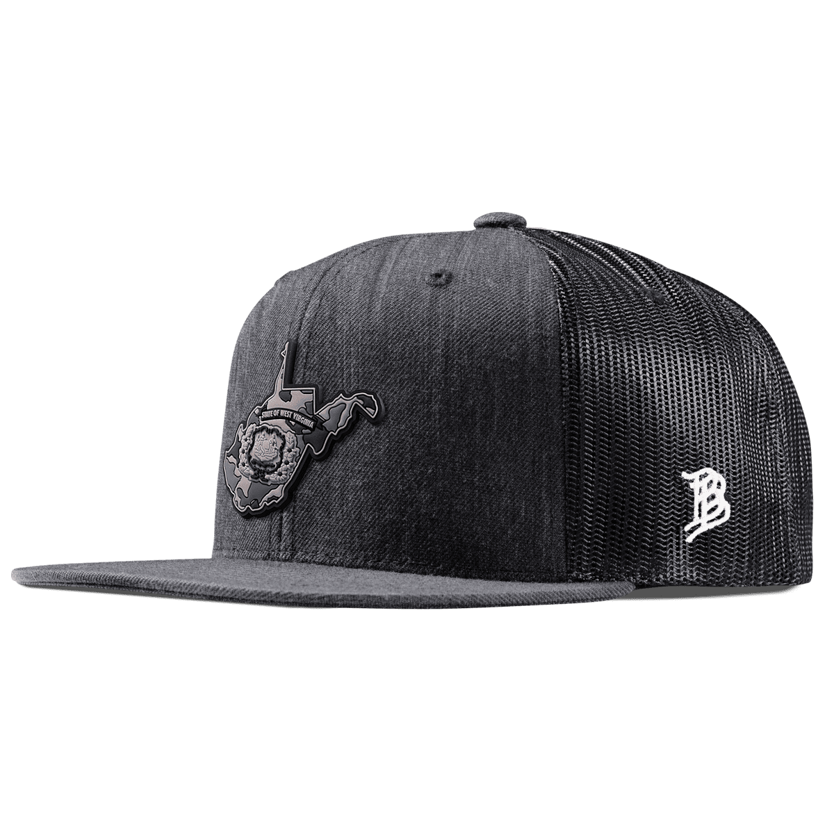 West Virginia Camo Flat Trucker Charcoal