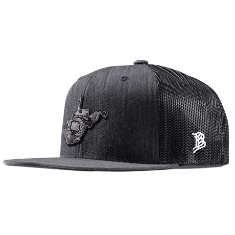 West Virginia Camo Flat Trucker Charcoal