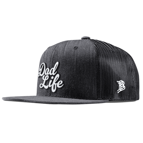 Dad Life Script Flat Trucker Charcoal