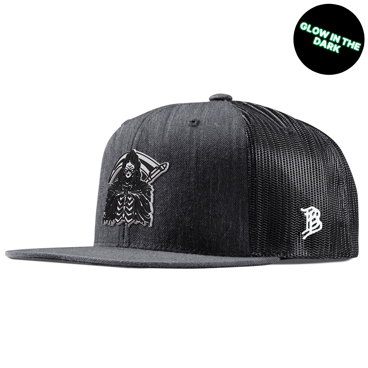 Grim Reaper Glow Flat Trucker Charcoal