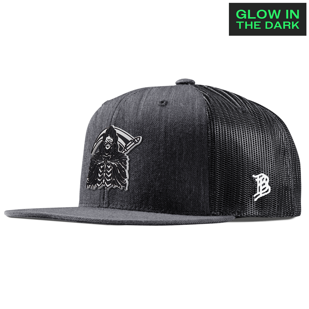 Grim Reaper Glow Flat Trucker Charcoal